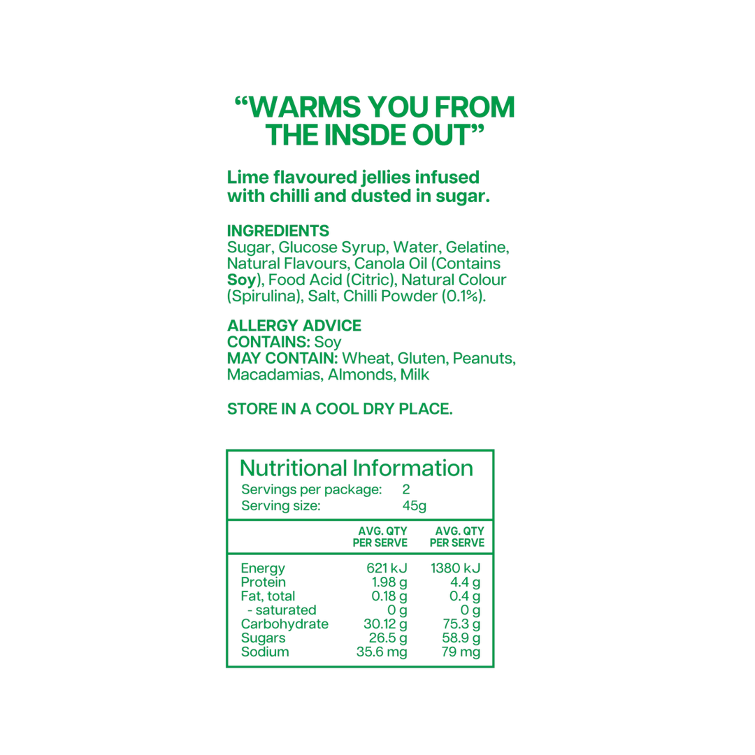 Sweet Chilli Gummies - Chilli Lime - Food and Drink