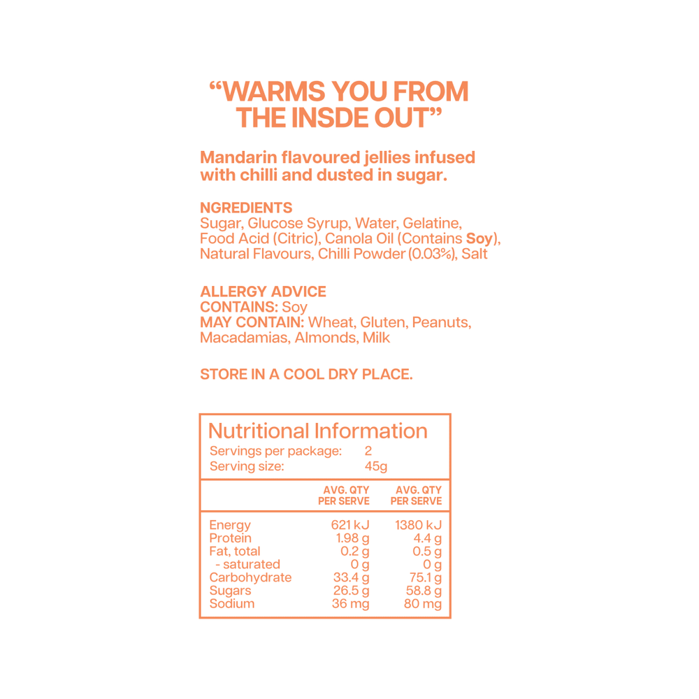 Sweet Chilli Gummies - Super Hot Mandarin - Food and Drink