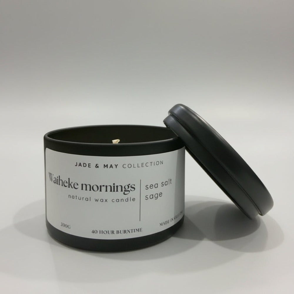 Waiheke Mornings Natural Candle - Essential Oil Candle-Candles-Jade and May Homewares