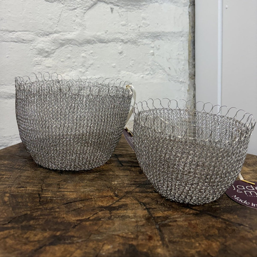 Wire Baskets: Hand Crocheted in Bali - Basket - Jade and May