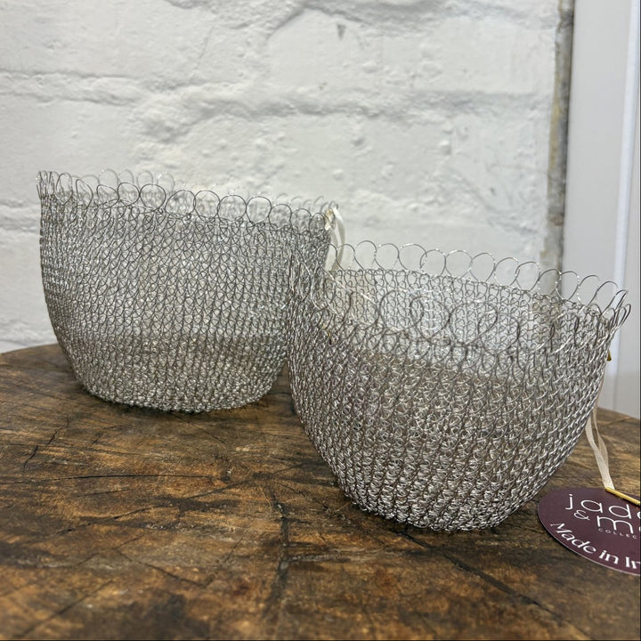 Wire Baskets: Hand Crocheted in Bali - Basket - Jade and May