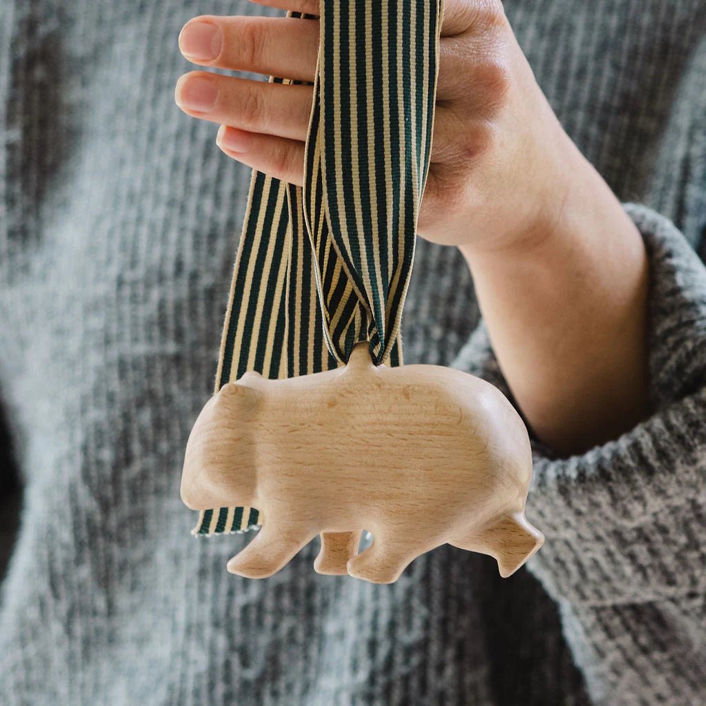 Wombat – Beechwood Ornament by Joey - Christmas Decorations