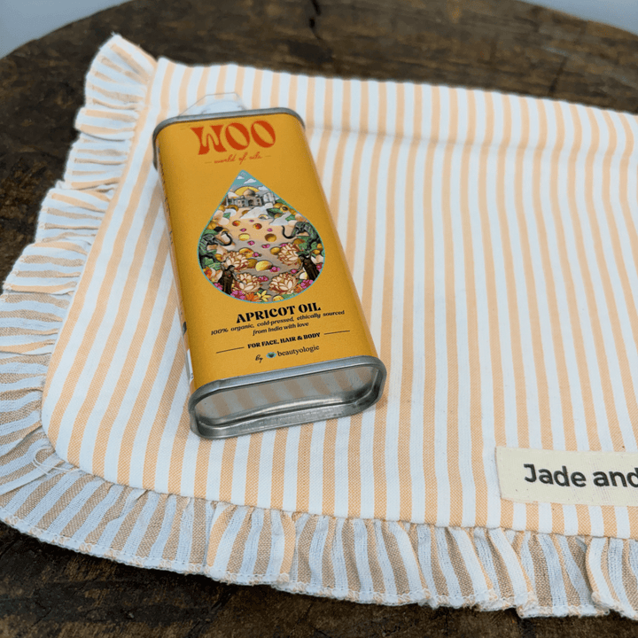 World of Oils & Cosmetic Pouch Set in Striped Linen - Bundles - Jade and May Accessories