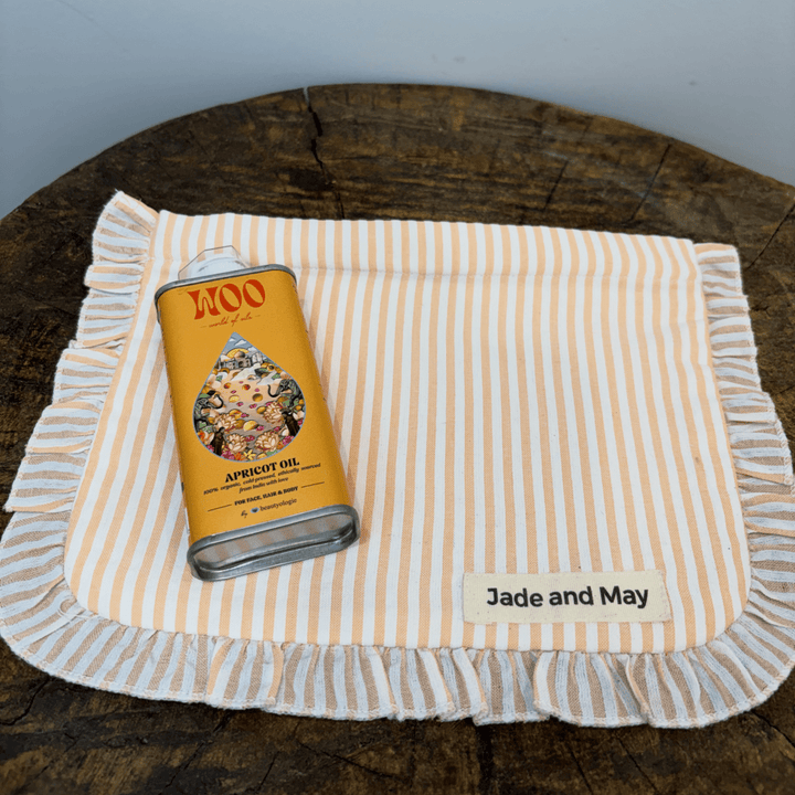 World of Oils & Cosmetic Pouch Set in Striped Linen - Bundles - Jade and May Accessories