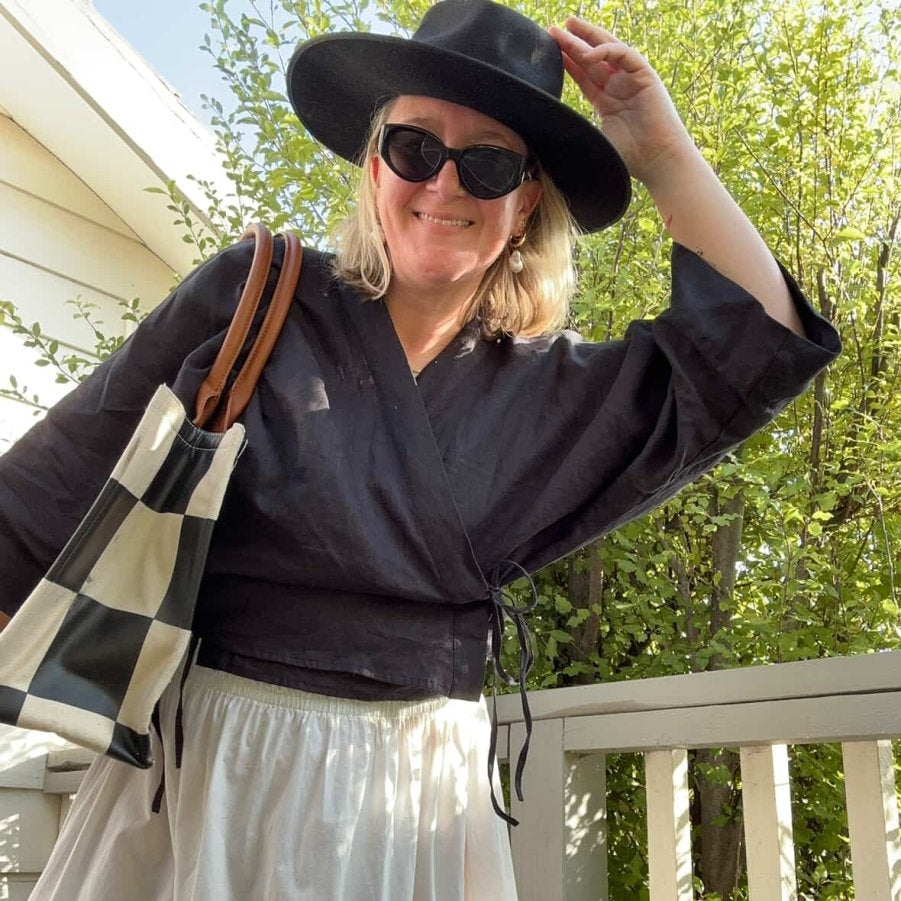 Wrap Shirt in Black Linen - Apparel - everyday essentials