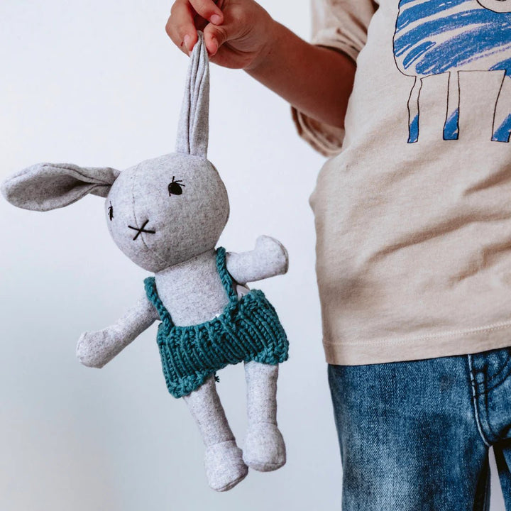 And The Little Dog Laughed | Lionel Rabbit (Green Overalls)-Jade and May-Soft Toy-Jade and May