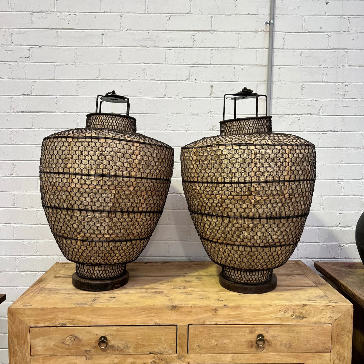 Antique Paper and Wire Lanterns | Pre-order for March Delivery-Vintage-Lighting-Jade and May