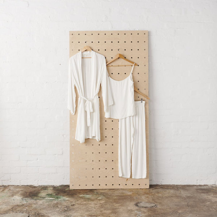 Bamboo Pyjama &amp; Bathrobe Bundle in White - Standard Length - Bundles