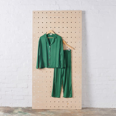 Bamboo Pyjama - Classic Set in Hunter Green-Jade and May-Pyjamas-Jade and May