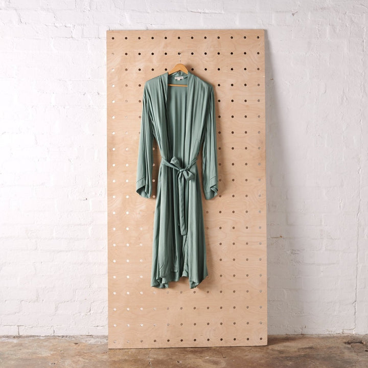 Bamboo Robe in Sage Green - Long Length-Jade and May-Bathrobe-Jade and May