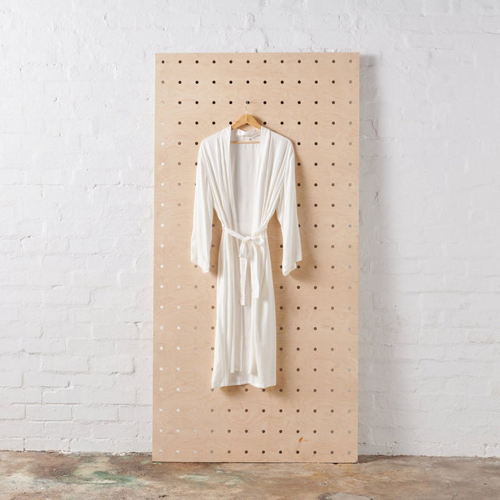 Bamboo Robe in White - Long Length-Jade and May-Bathrobe-Jade and May