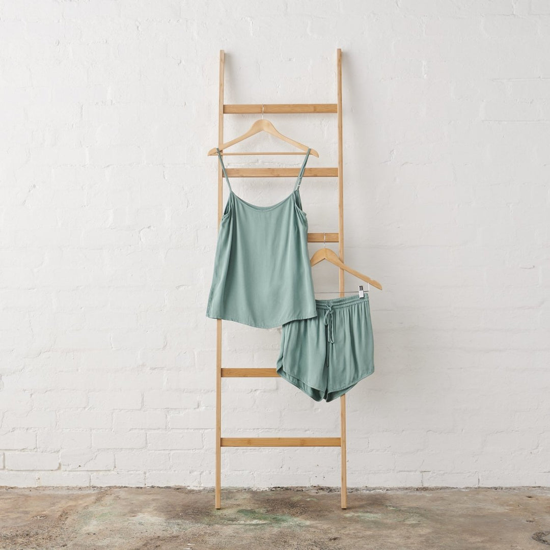 Bamboo Pyjama Set - Cami & Shorts in Sage Green-Jade and May-Pyjamas-Jade and May