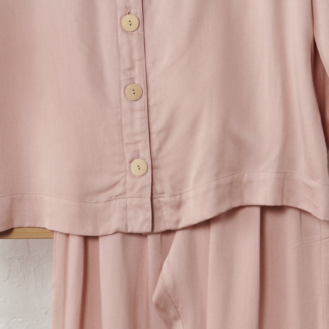 Classic PJ Set Bamboo Satin in Pink - Pyjamas