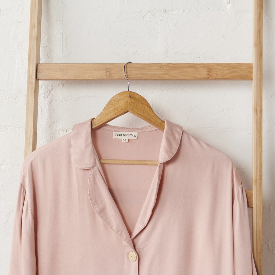 Classic PJ Set Bamboo Satin in Pink - Pyjamas