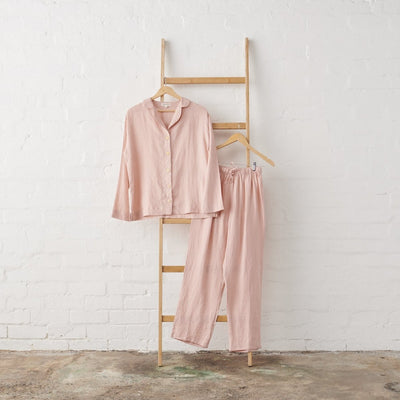 Linen Pyjama Set - Pink | Jade and May-Jade and May-Pajamas-Jade and May