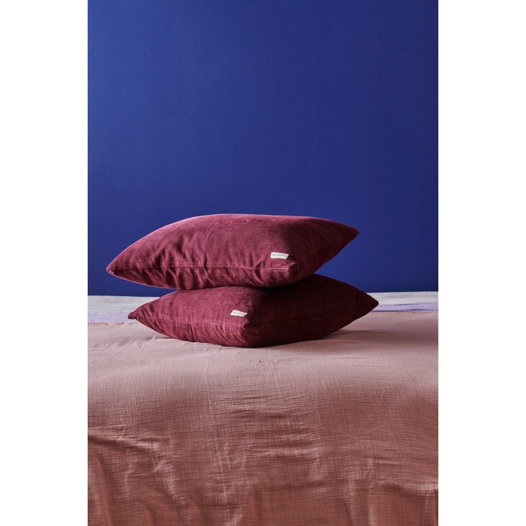 Colourful Cushion - Burgundy Cord-Jade and May-Cushion Cover-Jade and May