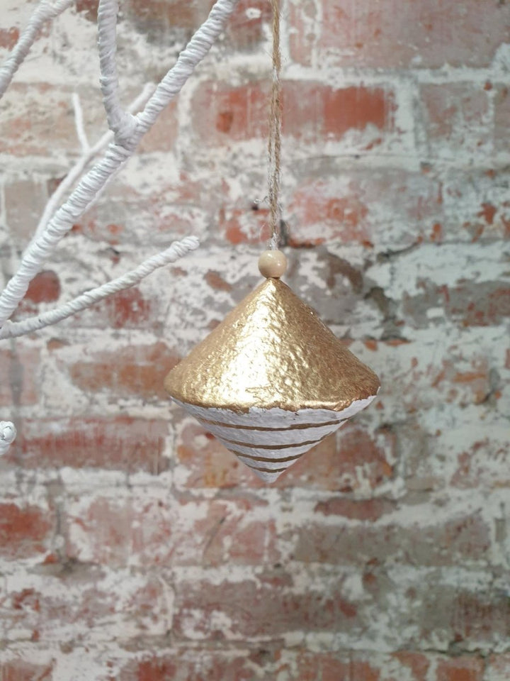 Cotton Mache Christmas Decorations | White Diamond - Christmas Decorations