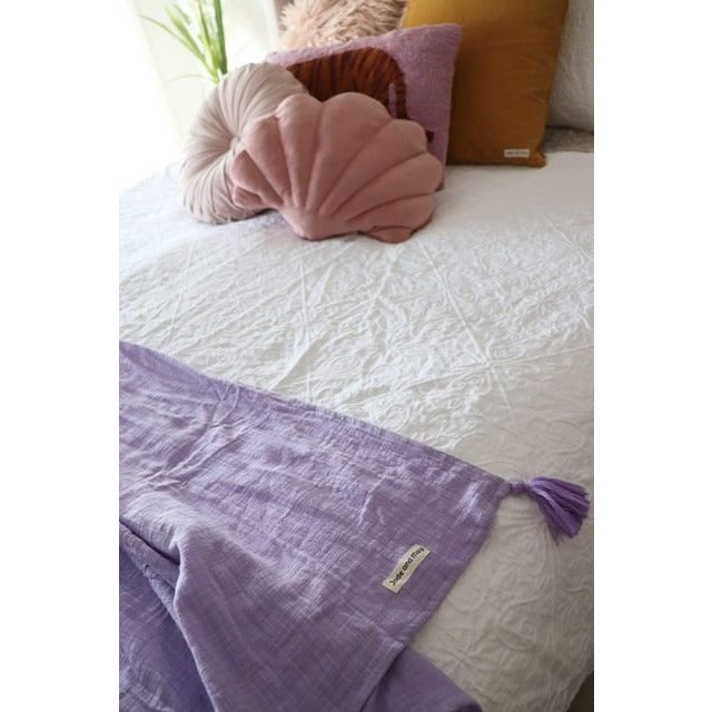 Cotton Throw - Lilac-Jade and May-Blankets and Throws-Jade and May