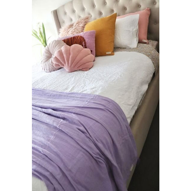 Cotton Throw - Lilac-Jade and May-Blankets and Throws-Jade and May