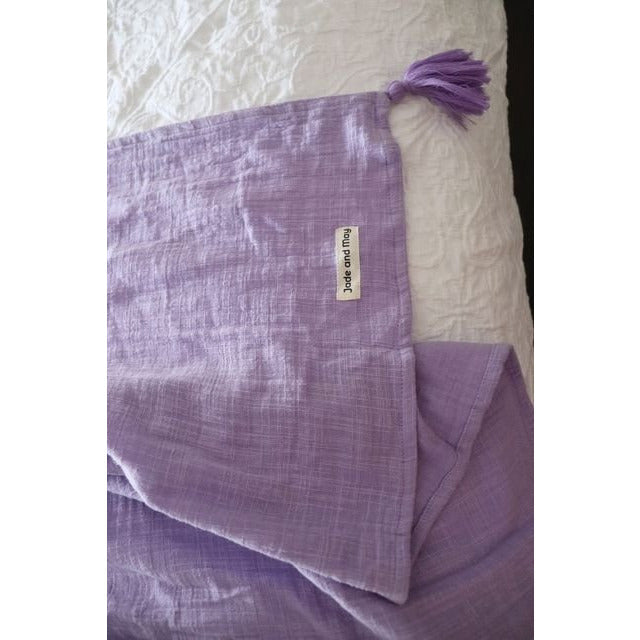 Cotton Throw - Lilac-Jade and May-Blankets and Throws-Jade and May