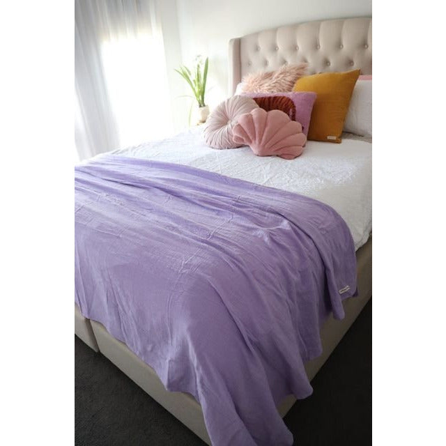 Cotton Throw - Lilac-Jade and May-Blankets and Throws-Jade and May