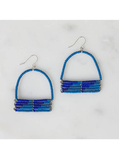 Fair Trade Kenyan Beaded Earrings - 'Sera'-Kenyan Beaded Jewellery-Jewellery-Jade and May