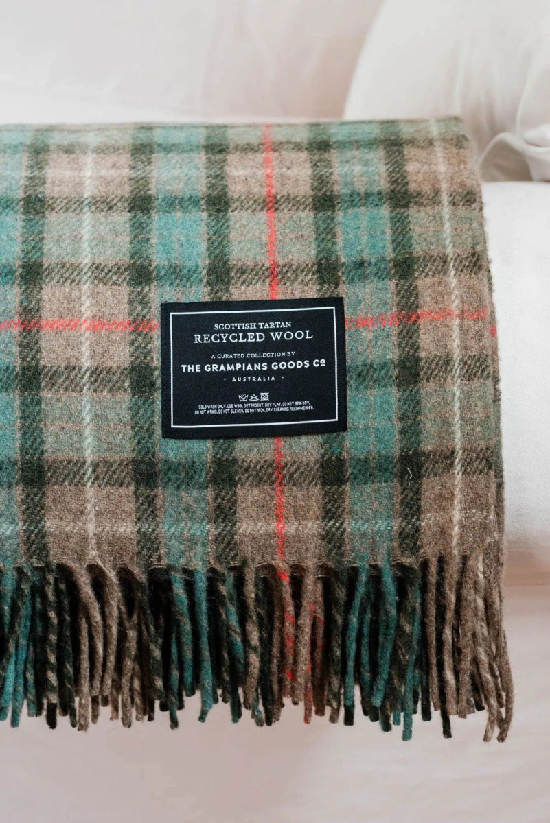 Grampians Goods Co | Recycled Wool Scottish Tartan Blankets - Hunter-Grampians Goods Co-Wool Blanket-Jade and May