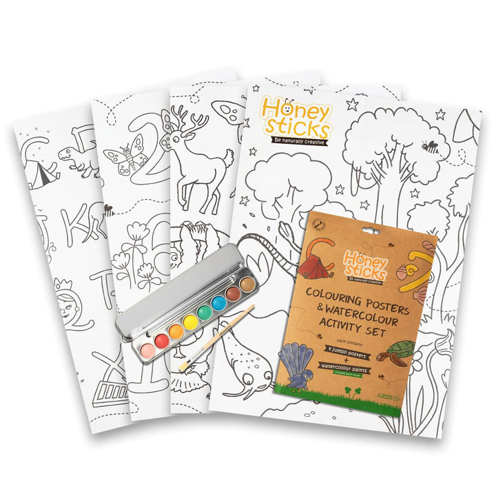 Honeysticks Jumbo Posters & Watercolour Paints Activity Set - Bundles