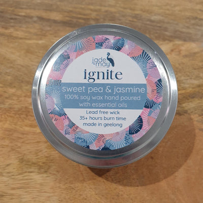 Ignite - Natural Soy Candles | Sweet Pea & Jasmine-Jade and May-Candles