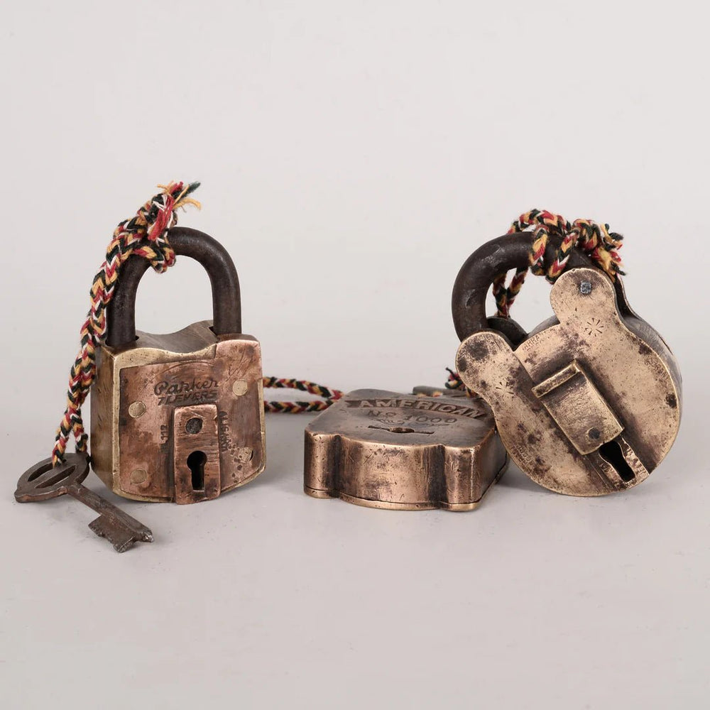 Indian Antique Brass Lock - Vintage-Vintage-Padlock-Jade and May