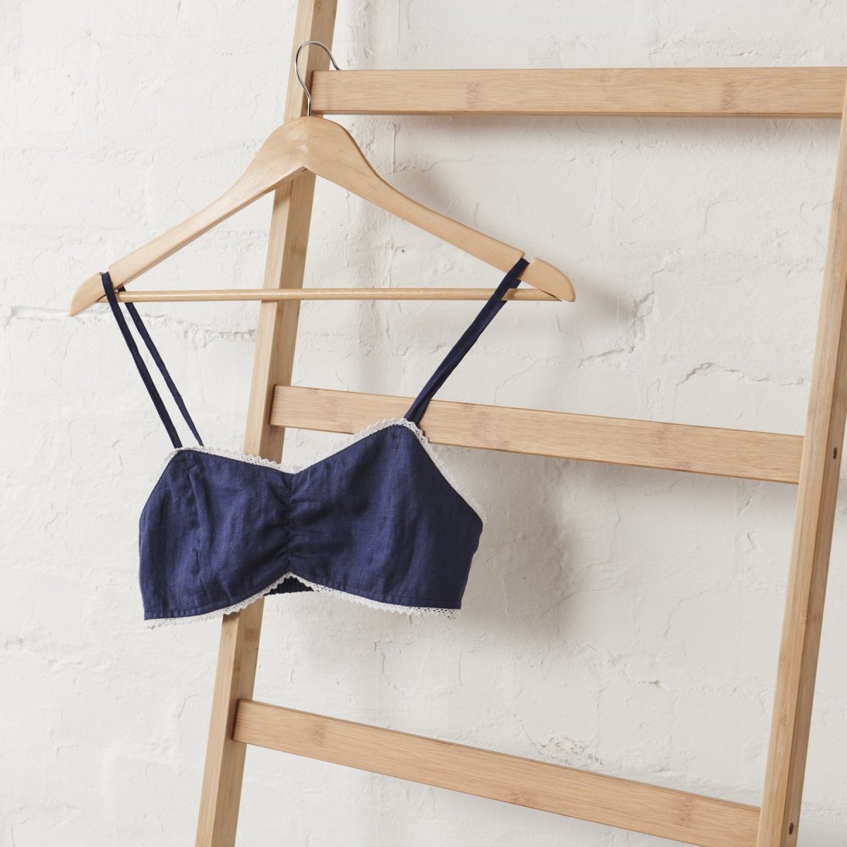 Linen Bralette - Navy | Jade and May-Jade and May-Bralette-Jade and May