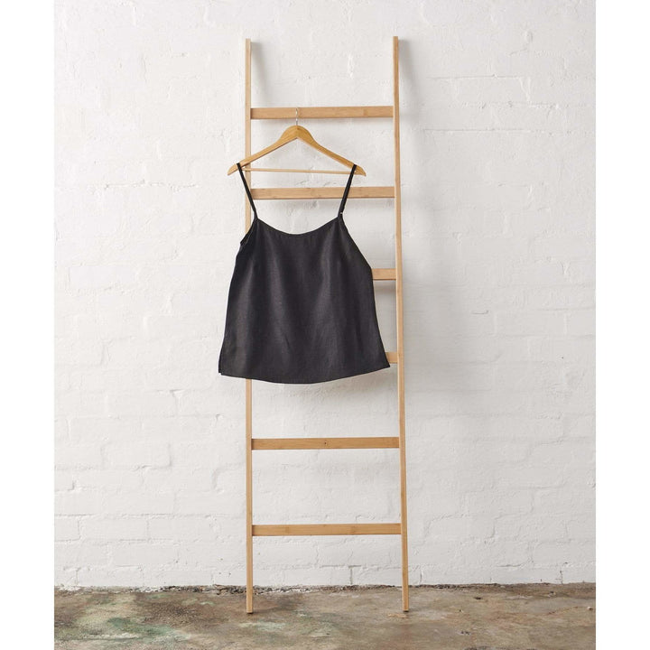 Linen Cami in Black - Pyjamas