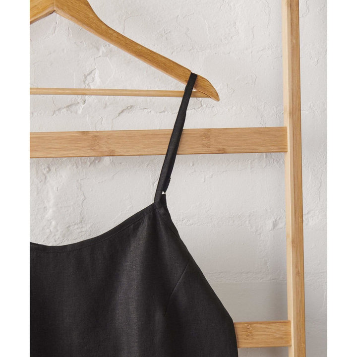 Linen Cami in Black - Pyjamas