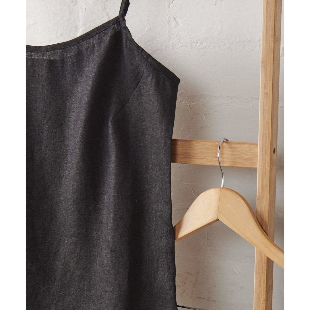 Linen Cami in Black - Pyjamas