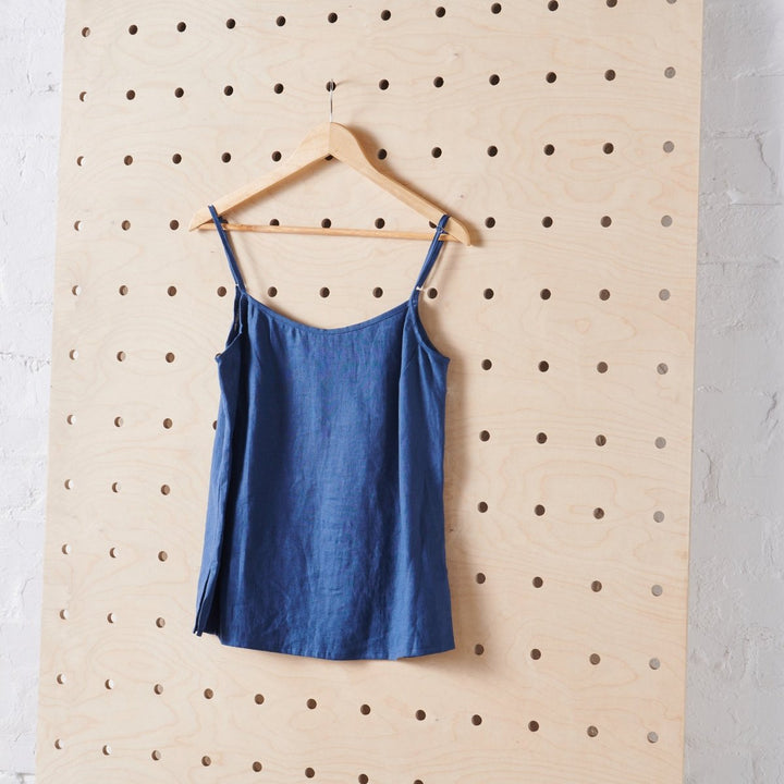 Linen Cami - Navy-Jade and May-Pyjamas-Jade and May