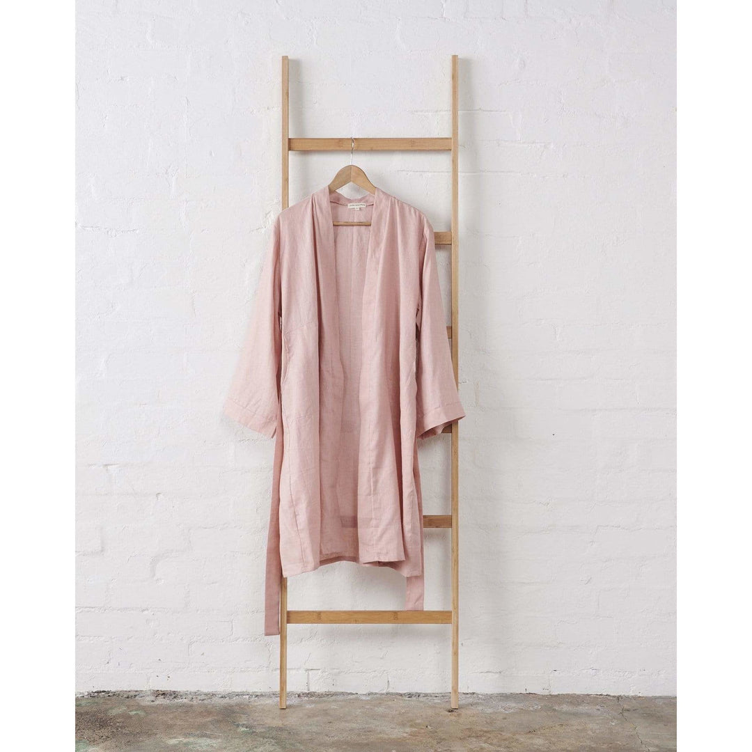 Linen Bathrobe - Pink-Jade and May-Bathrobe-Jade and May