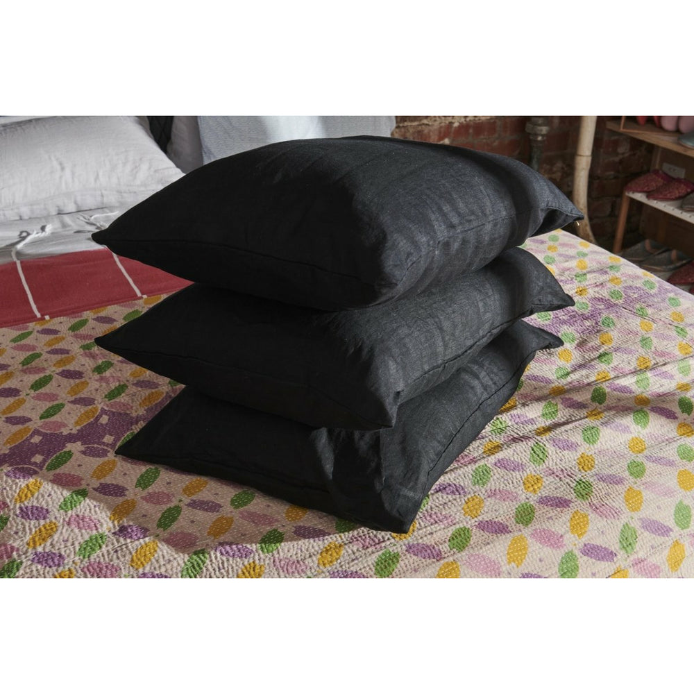 Linen Pillowcase - Black-Jade and May-Pillowcase-Jade and May