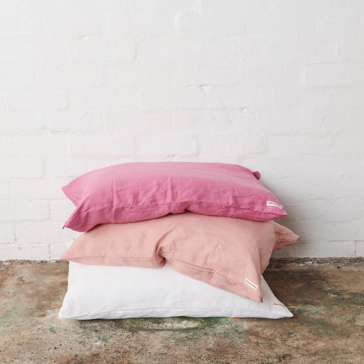 Linen Pillowcase - Pink-Jade and May-Pillowcase-Jade and May