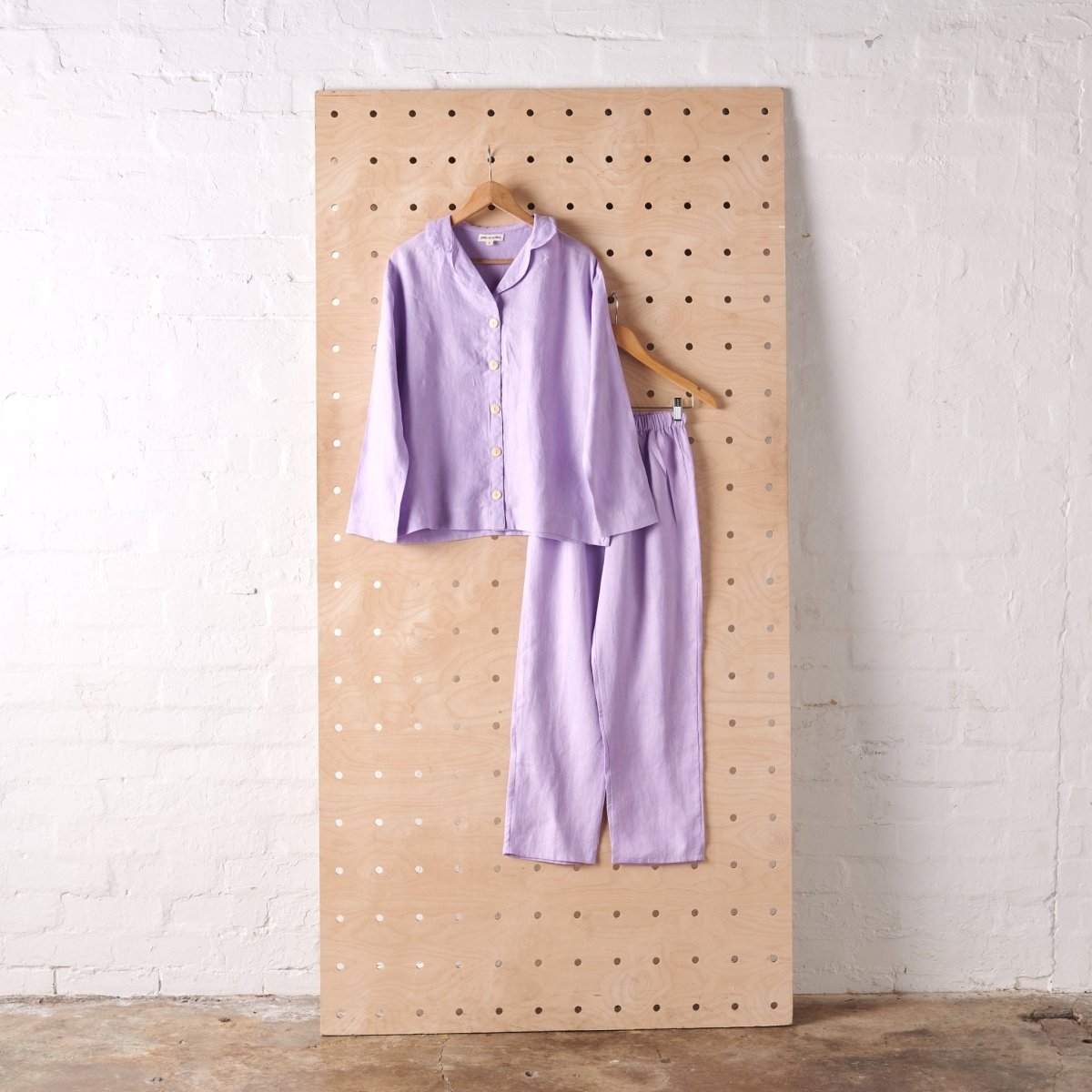 Linen Pyjama Set - Purple-Jade and May-Pyjamas-Jade and May