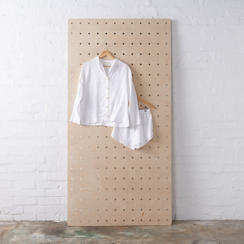 Linen Short Set - White - Pyjamas