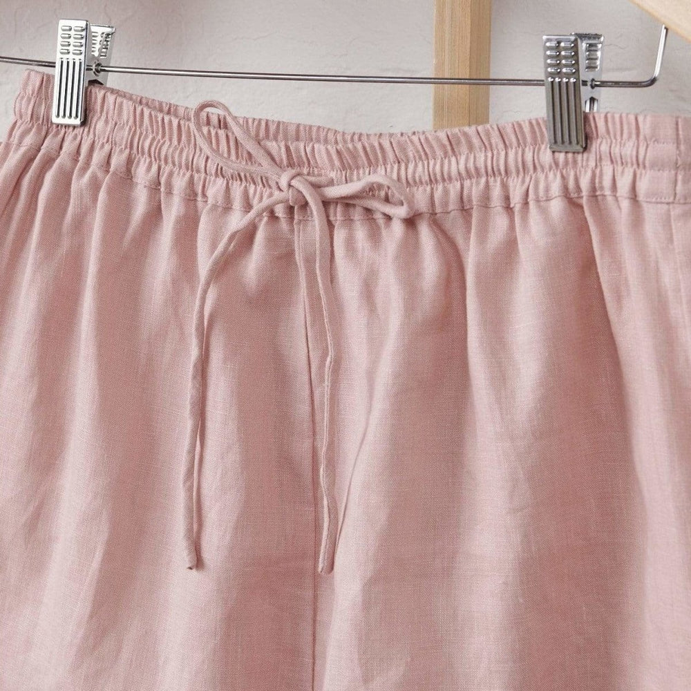 Linen Shorts in Pink - Pyjamas