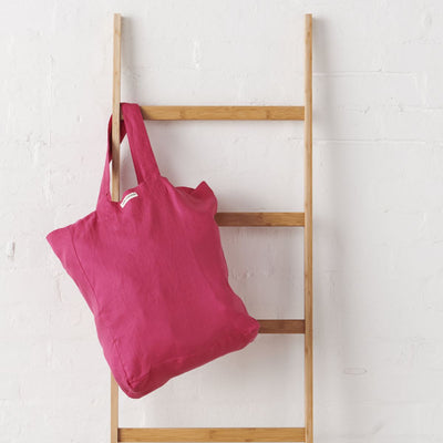 Linen Tote Bag - Hot Pink-Jade and May-Linen Tote Bag-Jade and May