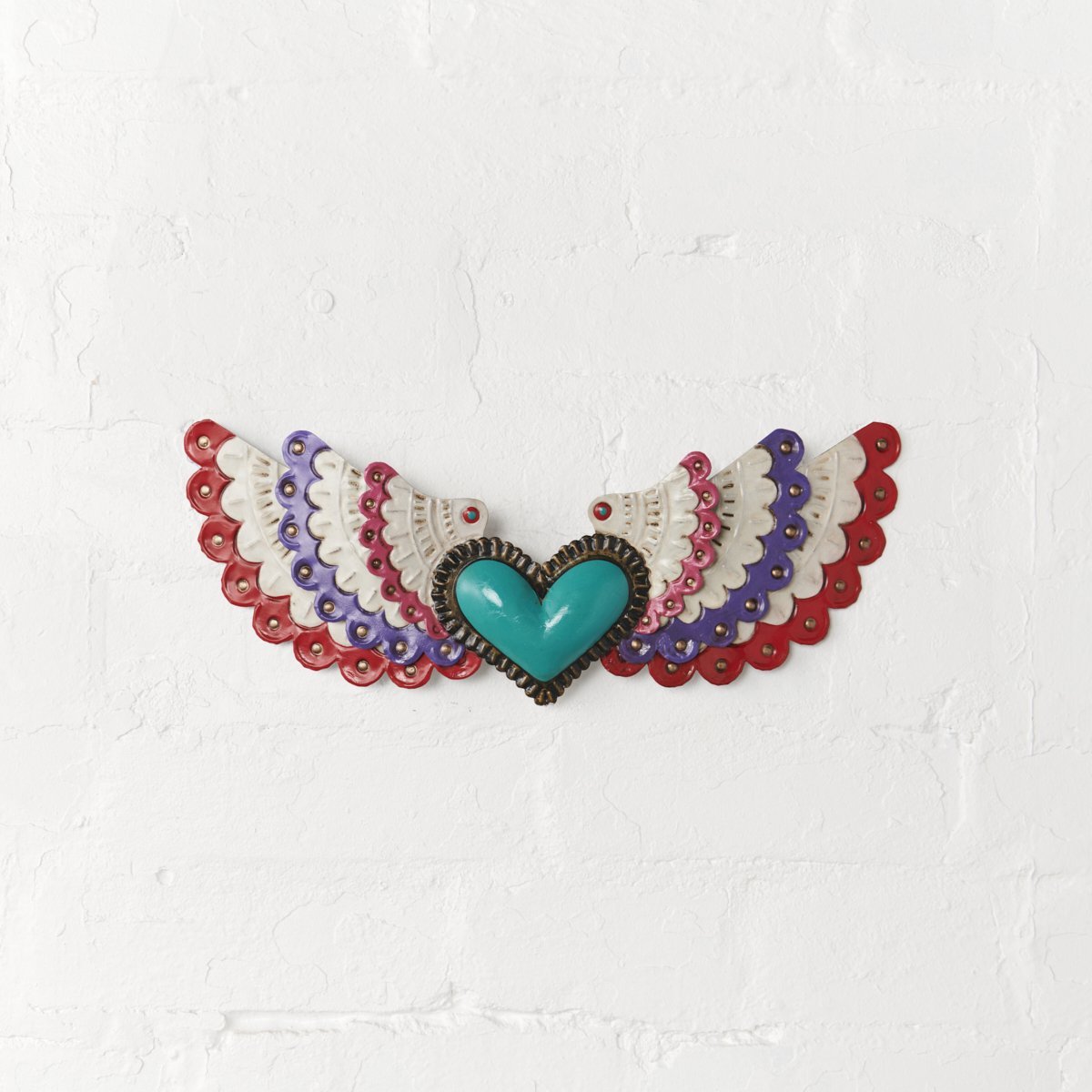 Mexican Angel Heart with Wings | Mexican Folkart-Mexican Handicrafts-For the wall-Jade and May
