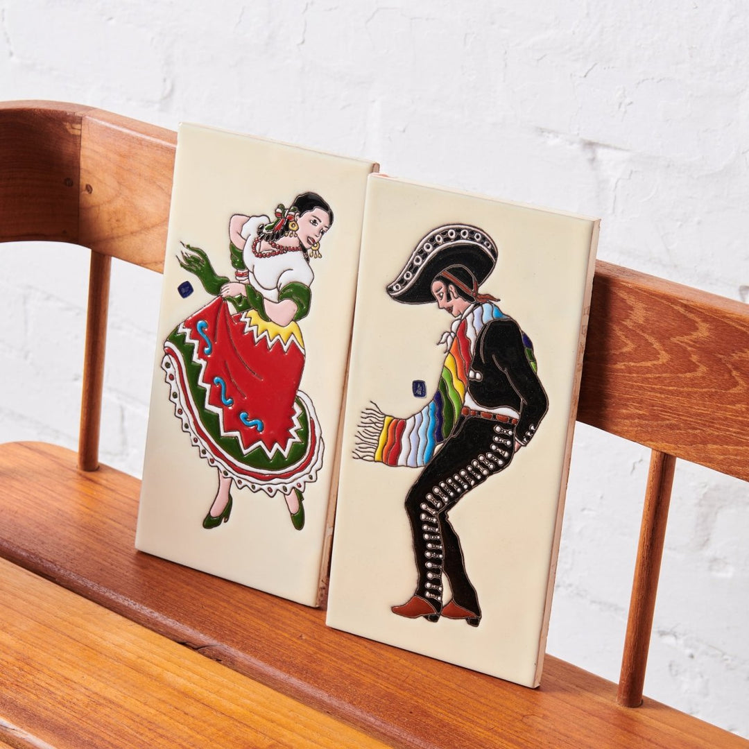 Mexican Tile | Senor & Senorita-Jade and May-Mexican Folk Art-Jade and May