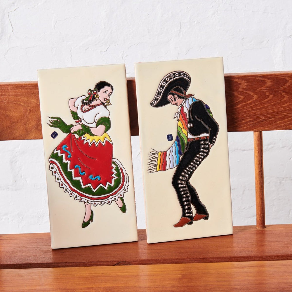 Mexican Tile | Senor & Senorita-Jade and May-Mexican Folk Art-Jade and May