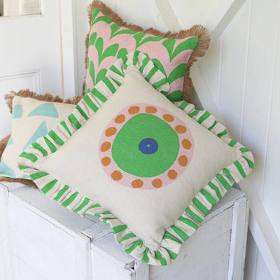 Outdoor Cushion - Grassroots Frill Cushion | Oak and Ave-Oak and Ave-Cushion Cover-Jade and May