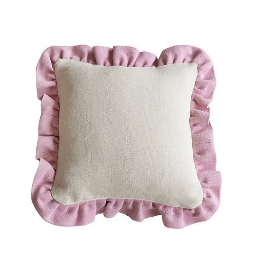 Outdoor Cushion - Pecan and Pink Frill Cushion | Oak and Ave-Oak and Ave-Cushion Cover-Jade and May