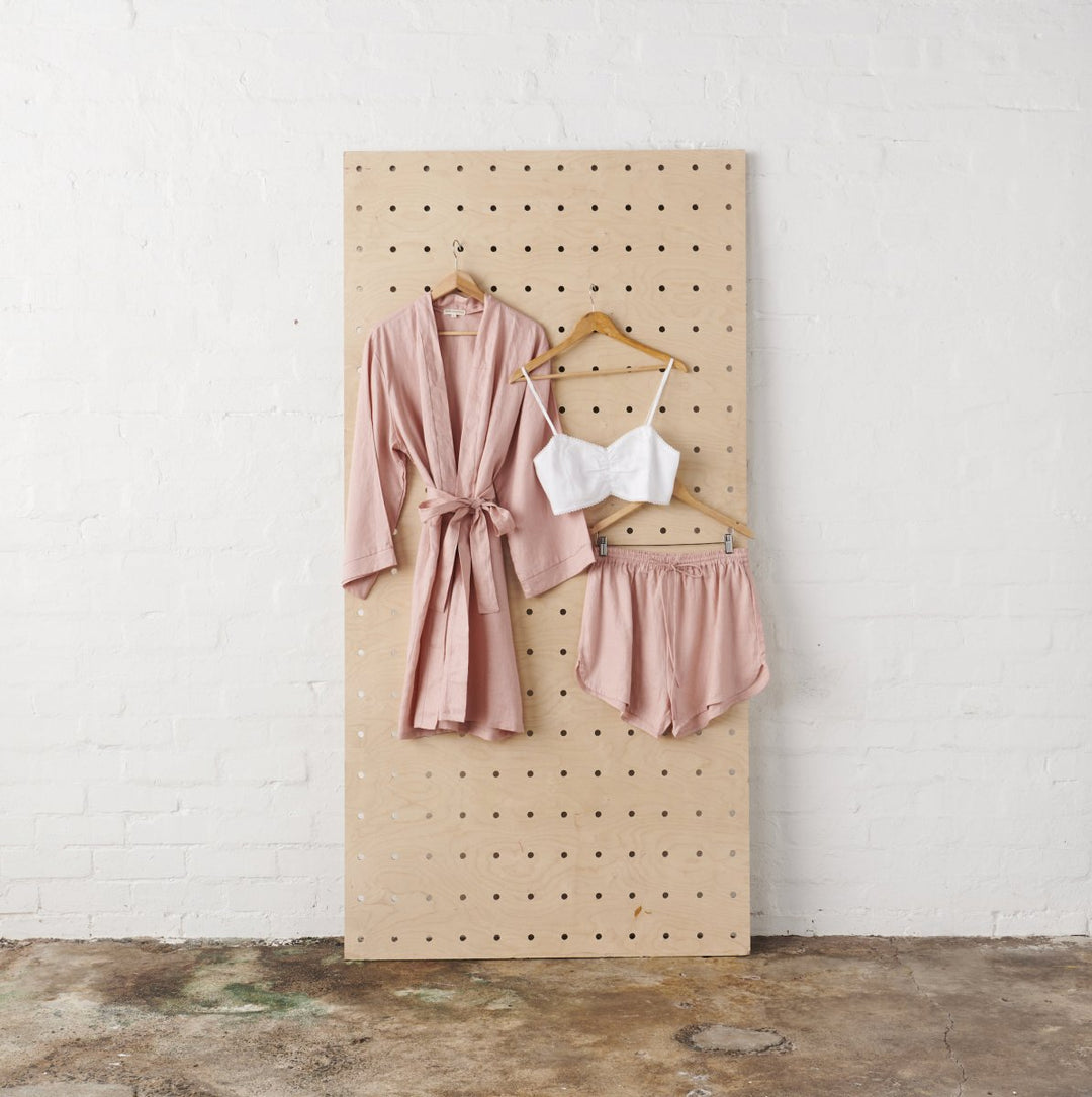 Pink Linen Sleepwear Bundle-Jade and May--Jade and May