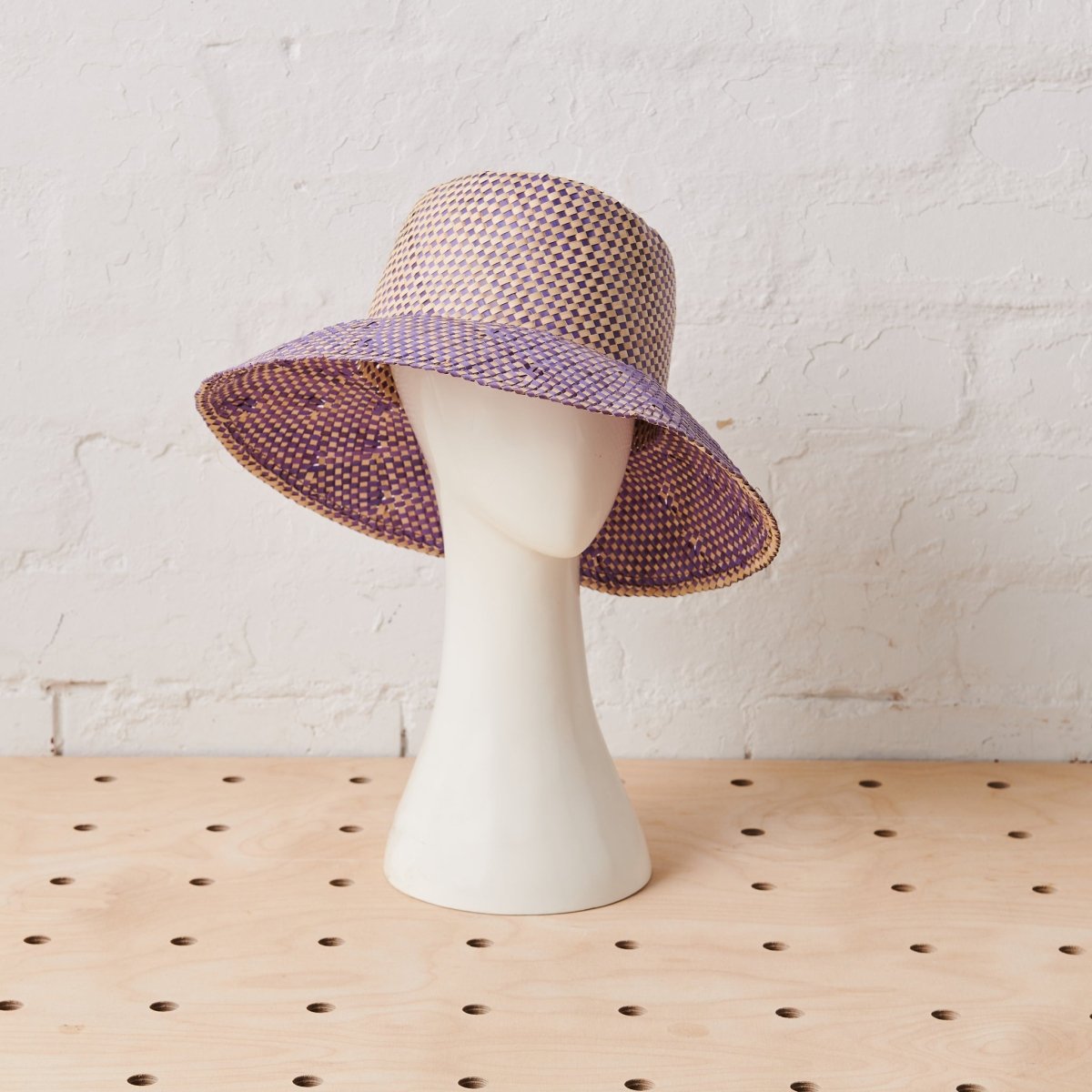 Rattan Hat - Purple & White-Jade and May-Hat-Jade and May