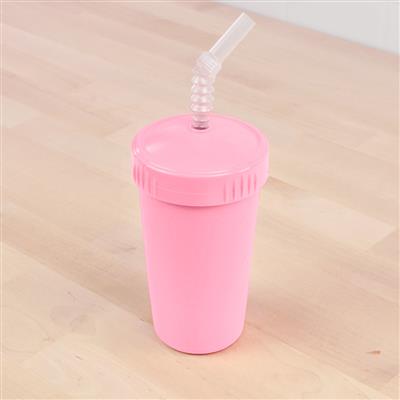 Re-Play Sippy Cup With Straw in pink. Replay Recycled Kids Tableware at Jade and May